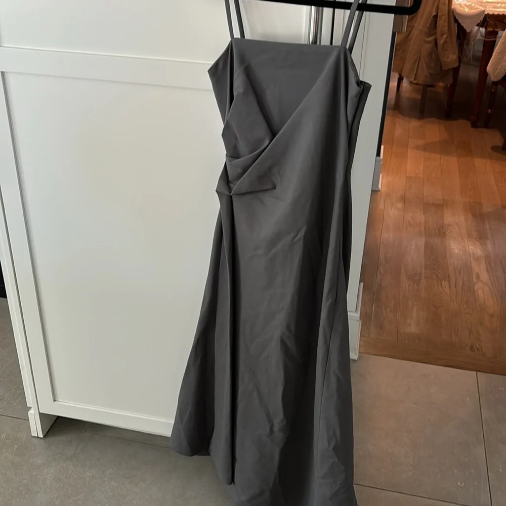 Brand new women Zara midi dress size small olive green/grayish! - Picture 2 of 5